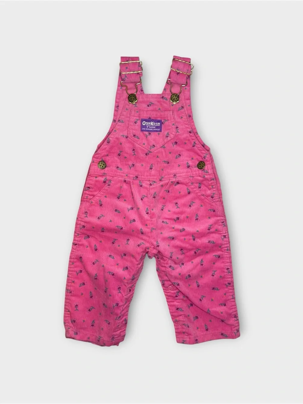 OshKosh B’gosh Floral Pattern Pinn Corduroy Overalls